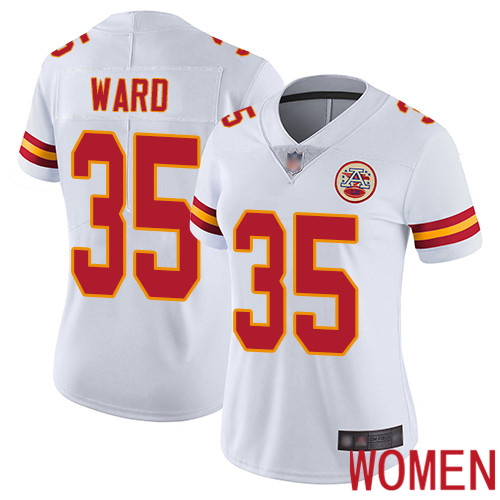 Women Kansas City Chiefs 35 Ward Charvarius White Vapor Untouchable Limited Player Football Nike NFL Jersey